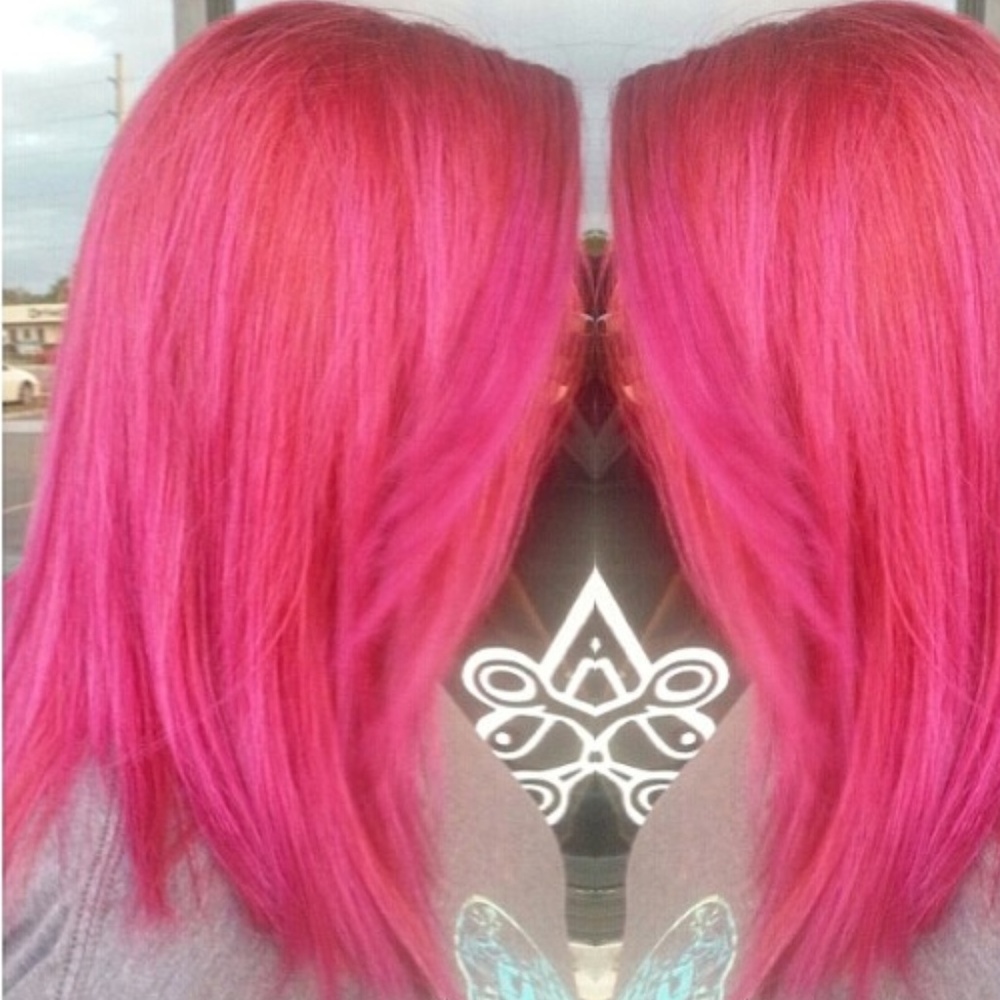 SASSY Hot Pink Barbie Pink Silky 14" Human Hair